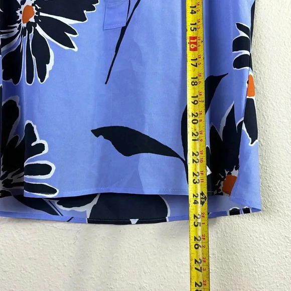 J. Crew Periwinkle Floral Blouse sleeveless Tank Top size 6 Petite - Picture 8 of 10